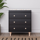 babyletto Lolly 3-Drawer Changer Dresser - Black / Washed Natural