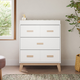 babyletto Scoot 3-Drawer Changer Dresser with Removable Changing Tray - White / Washed Natural