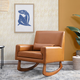 Nursery Works Sleepytime Rocker - Pu Tan Leather/Walnut Legs