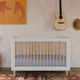 babyletto Lolly 3-in-1 Convertible Crib with Toddler Bed Conversion Kit - White/Natural
