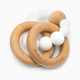 Loulou Lollipop Bubble Silicone & Wood Teething Rattle - White