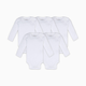 Burt's Bees Baby Organic Long Sleeve Bodysuit (5-Pack) - Cloud, 0-3 M