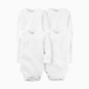 Carter's Long-Sleeve Bodysuits (4 Pack) - True White, 0-3 M