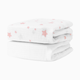 Newton Baby 2-Pack Organic Cotton Breathable Crib Sheets - Stardust In Blush Coral + Solid White