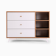 dadada Central Park 3-Drawer Dresser - White/Red Oak