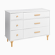 babyletto Lolly 6-Drawer Double Dresser - White / Natural