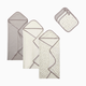 Small Story 6-Piece Organic Cotton Bath Time Set - Gray Stripes And Stars