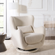 Nursery Works Solstice Swivel Glider - Ivory Boucle W/ Ivory Wood Base