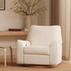 Nursery Works Sunday Power Recliner and Swivel Glider - Chantilly Fleece With Light Wood Base