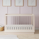 babyletto Harlow Acrylic 3-in-1 Convertible Crib with Toddler Bed Conversion Kit - Washed Natural/Acrylic