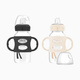 Dr. Brown's Wide-Neck Sippy Spout Bottle with Silicone Handles (2 Pack) - Black & White, 9 Oz, 2