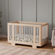 babyletto Yuzu 8-in-1 Convertible Crib with All-Stages Conversion Kits - Washed Natural / White