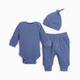 Tiny Kind Organic Cotton Waffle 3-Piece Gift Set - Ocean, 0-3 M