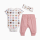 Tiny Kind Organic Cotton 3-Piece Set - Macaroons, 0-3 M