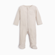 Tiny Kind Organic Cotton Waffle 2-Way Zip Footie - Oat, Newborn