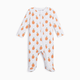 Tiny Kind Organic Cotton Printed 2-Way Zip Footie - Peachy, Newborn