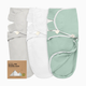 KeaBabies Soothe Zippy Swaddle Wraps (3 Pack) - Sage, One Size