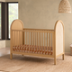 babyletto Bondi 3-in-1 Convertible Crib with Toddler Bed Conversion Kit - Honey With Natural Cane