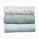 Tiny Kind Organic Muslin Swaddle (3 Pack) - Ashley Blue Zebra