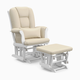 Storkcraft Tuscany Glider and Ottoman - White/Beige