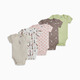 Small Story Organic Cotton Short-Sleeve Printed Bodysuit (5 Pack) - All Over Dogs, 3-6 M