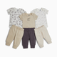 Small Story Organic Cotton Short Sleeve Bodysuit & Pant 6-Piece Gift Set - Playful Pups, 0-3 M