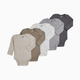 Small Story Organic Cotton Long-Sleeve Solid Bodysuits (5 Pack) - Neutral Range, Newborn