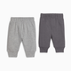 Small Story Organic Cotton Pants (2 Pack) - Heather Gray/Charcoal, 0-3 M