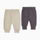 Small Story Organic Cotton Pants (2 Pack) - Oat/Brown, 0-3 M