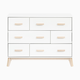 babyletto Scoot 6-Drawer Dresser - White / Washed Natural