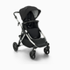 Mockingbird Single Stroller 2.0 - Black/Windowpane Canopy With Black Leather