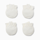 Small Story Organic Cotton Mittens (4 Pack) - White, 0-6 M