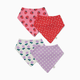 Small Story Organic Cotton Bandana Bib (4 Pack) - Berry Sweet