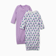 Small Story Organic Cotton Gown (2 Pack) - Purple Flowers, 0-6 M
