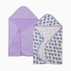 Small Story Organic Cotton Towels (2 Pack) - Purple Flowers, 0-24