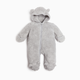 Small Story High-Pile Fleece Bunting - Gray, 0-3 M