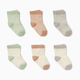 Small Story 6-Pack Crew Socks - Sage/Terracotta/Gray, 3-12 M