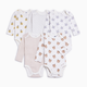 Small Story Organic Cotton Long Sleeve Printed Bodysuits (5 Pack) - Baby Animals, 3-6 M