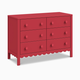daVinci Sammy Scallop 6-Drawer Dresser - Strawberry Red