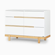 dadada Bliss 6-Drawer Dresser - White/Natural