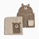 Tiny Kind Cozy Critter Organic Cotton Bath Time 4-Piece Set - Taupe Bear, 0-12 M
