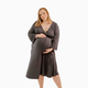 Lila Maternity Amelia Labor & Postpartum Gown - Charcoal Grey, 3-XL / 4-XL