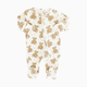 Caden Lane Bamboo Waffle Zipper Footie - Beary Sweet, 0-3 M