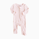 Caden Lane Bamboo Waffle Ruffle Zipper Footie - Pearl Pink, Newborn
