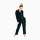 Kindred Bravely Clea Bamboo Long Sleeve Pajama Set - Black, XS