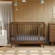 babyletto Palma 8-in-1 Convertible All-Stages Crib with Bassinet & Toddler Bed Kits - Natural Walnut
