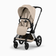 Cybex Priam Comfort Stroller - Matte Black Frame/Cozy Beige Lux Seat