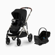 Cybex Gazelle S Stroller + Cloud G Pro Travel System - Taupe Frame/Moon Black