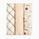 Crane Baby Cotton Muslin Swaddles (3 Pack) - Clementine Fruits & Veggies