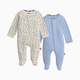 Magnetic Me Organic Cotton Magnetic Footie 2 Pack Bundle - Blue/ Cars, 3-6 M